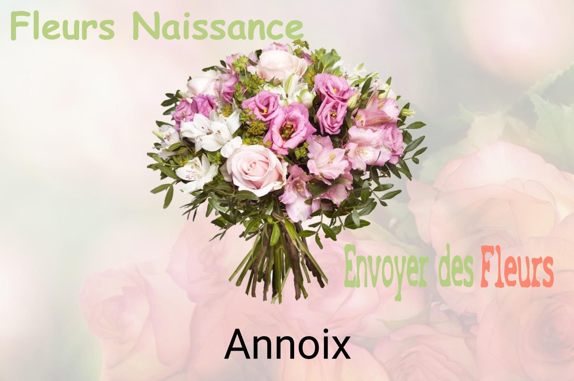 Bouquet de fleurs de naissance livré à Annoix