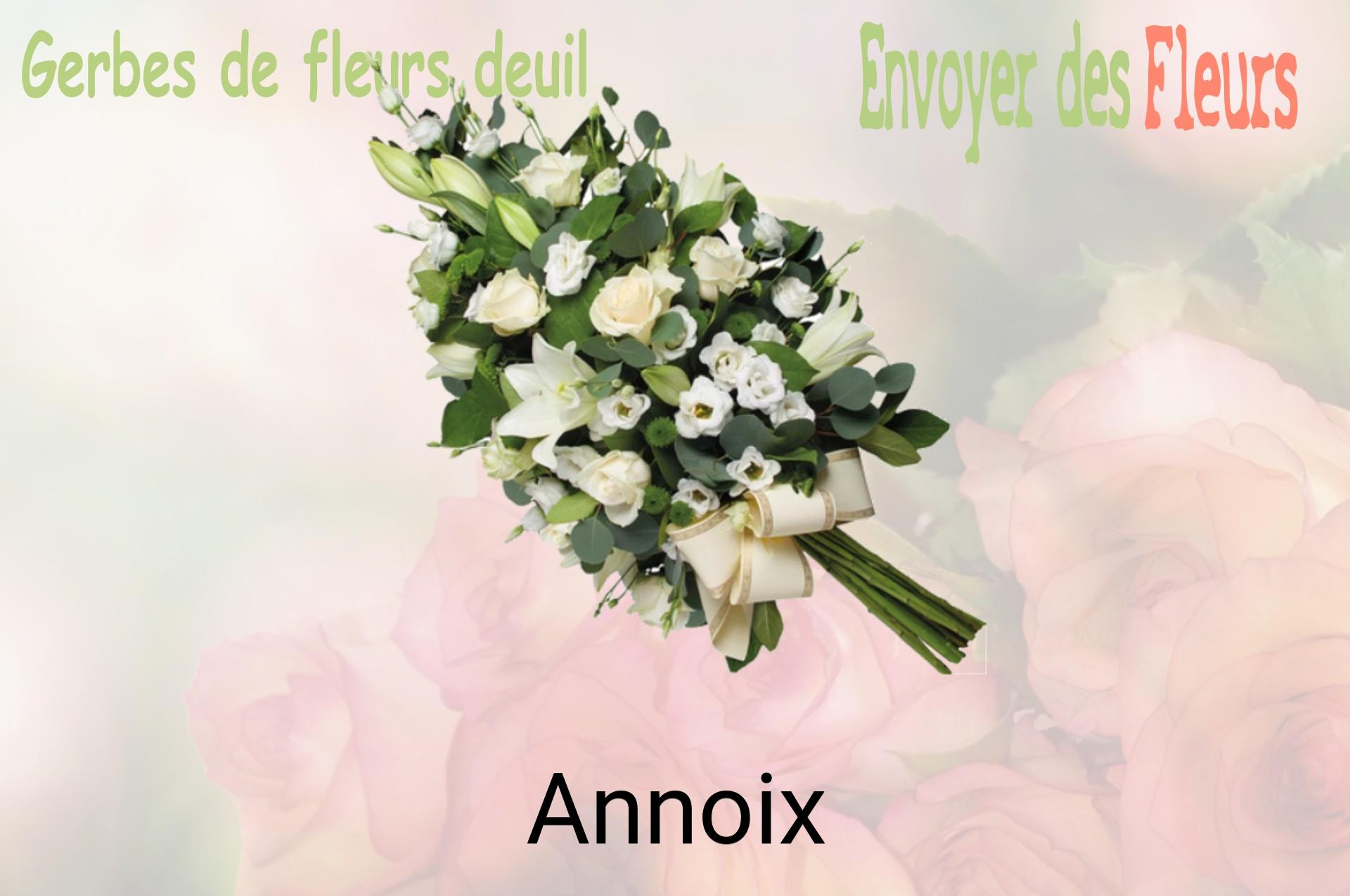 Gerbe de fleurs de deuil livrée à Annoix